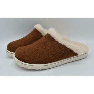 Born Womens Size 10 Zoe Brown Wool Slip On Slippers‎ Shoes